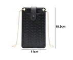 Ultra thin fashionable women's mobile phone bag, woven pattern chain bag