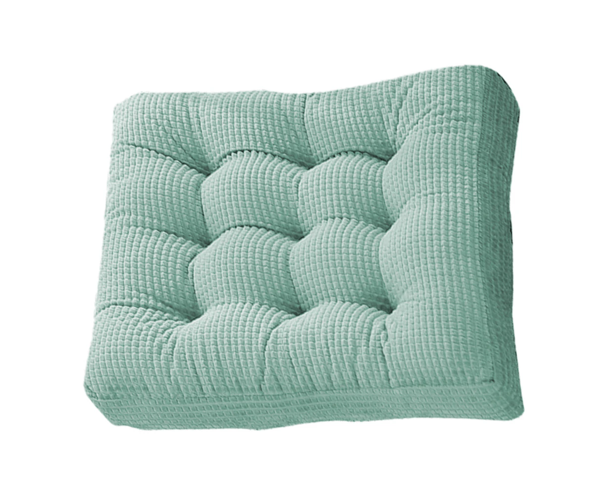 Thickened tufted cushion, solid square cushion corduroy chair cushion pillow seat soft Cyan