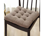 Thickened tufted cushion, solid square cushion corduroy chair cushion pillow seat soft Brown