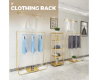 Gold Metal Clothing Rack Coat Hanger Freestanding Stylish Garment Display Rack 170x40x150cm For Retail Entryway Shop Commercial Home