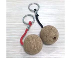 2Pcs Wood Keychains Lightweight Portable Creative Cork Ball Keychains Floating Buoy Key Holders for Home - Dark Green