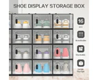 Advwin 16PCS Shoe Storage Box Aromatic Shoe Sneaker Box Clear Display Box Stackable Breathable Shoe Storage Black Border