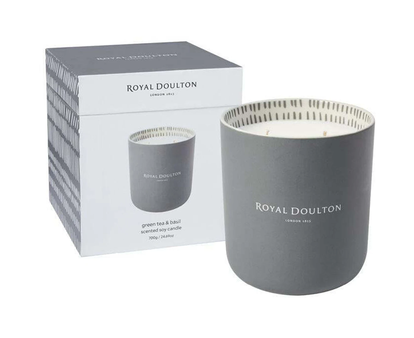 Royal Doulton Green Tea & Basil Décor Scented Soy Candle 700g