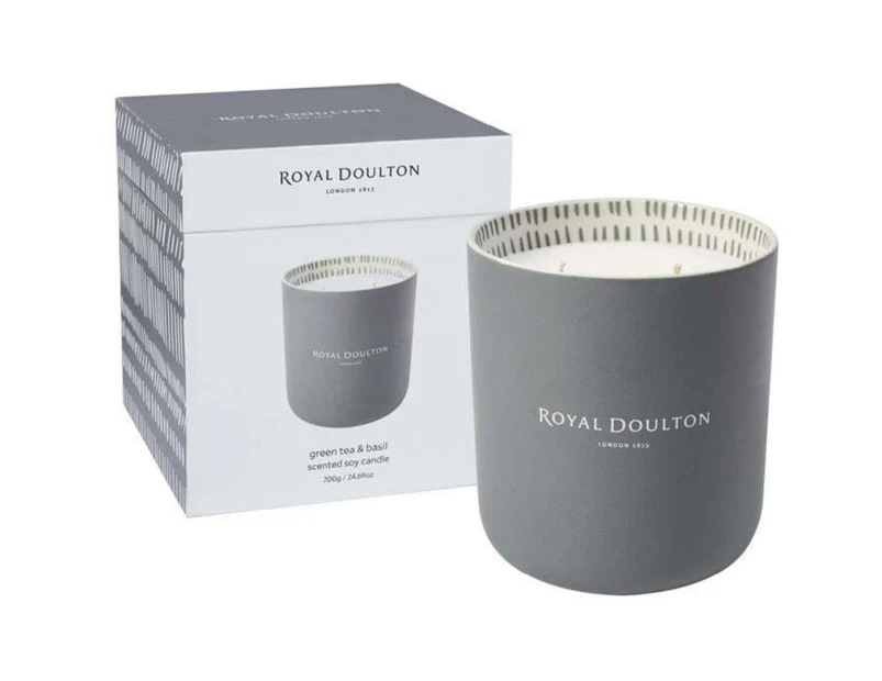 Royal Doulton Green Tea & Basil Décor Scented Soy Candle 700g