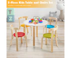 Giantex 5-Piece Kids Bentwood Table & Chair Set Children Wooden Activity Table w/ 4 Chairs Toddler Furniture
