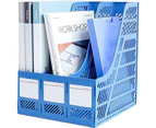 Standing Desk Organizer, Magazine File Rack with 3 Large Compartments, Desk Accessories for Home and Office Storage