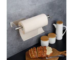 Mbg 1 Set Paper Towel Holder Self-adhesive Wall Mounted under Cabinet Kitchen Bathroom Roll Paper Holding Rack for Daily Use-Square Silver - Silver