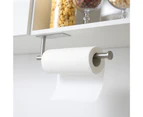 Mbg 1 Set Paper Towel Holder Self-adhesive Wall Mounted under Cabinet Kitchen Bathroom Roll Paper Holding Rack for Daily Use-Square Silver - Silver