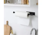 Mbg 1 Set Paper Towel Holder Self-adhesive Wall Mounted under Cabinet Kitchen Bathroom Roll Paper Holding Rack for Daily Use-Square Black - Black