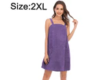 Women's Bath/Shower Wrap Towel Dress with Straps Closure Lightweight Knee Length Body Wraps (XXL)