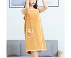 Off Shoulder Wearable Bath Towel Wrap Women Water Absorbent Beach Spa Gym Bathrobes Slip Dress khaki
