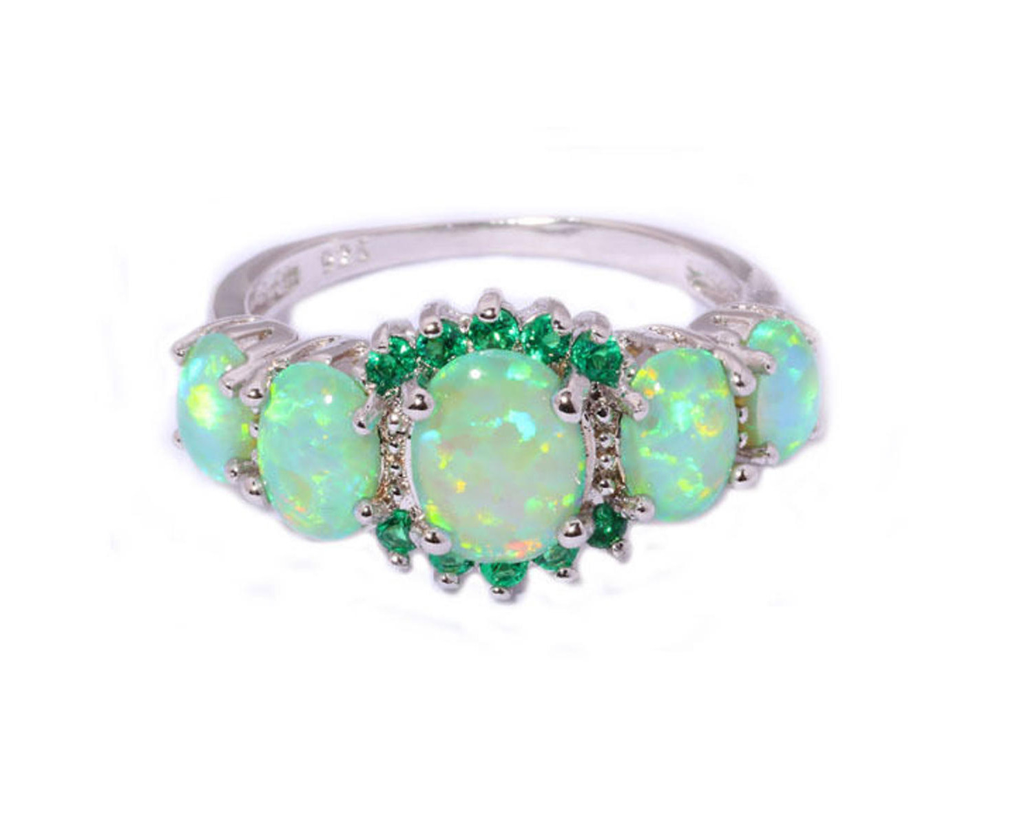 Green fire hot sale opal ring