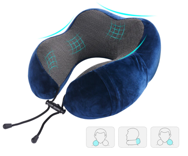 Travel pillow 100% memory foam neck pillow with comfortable