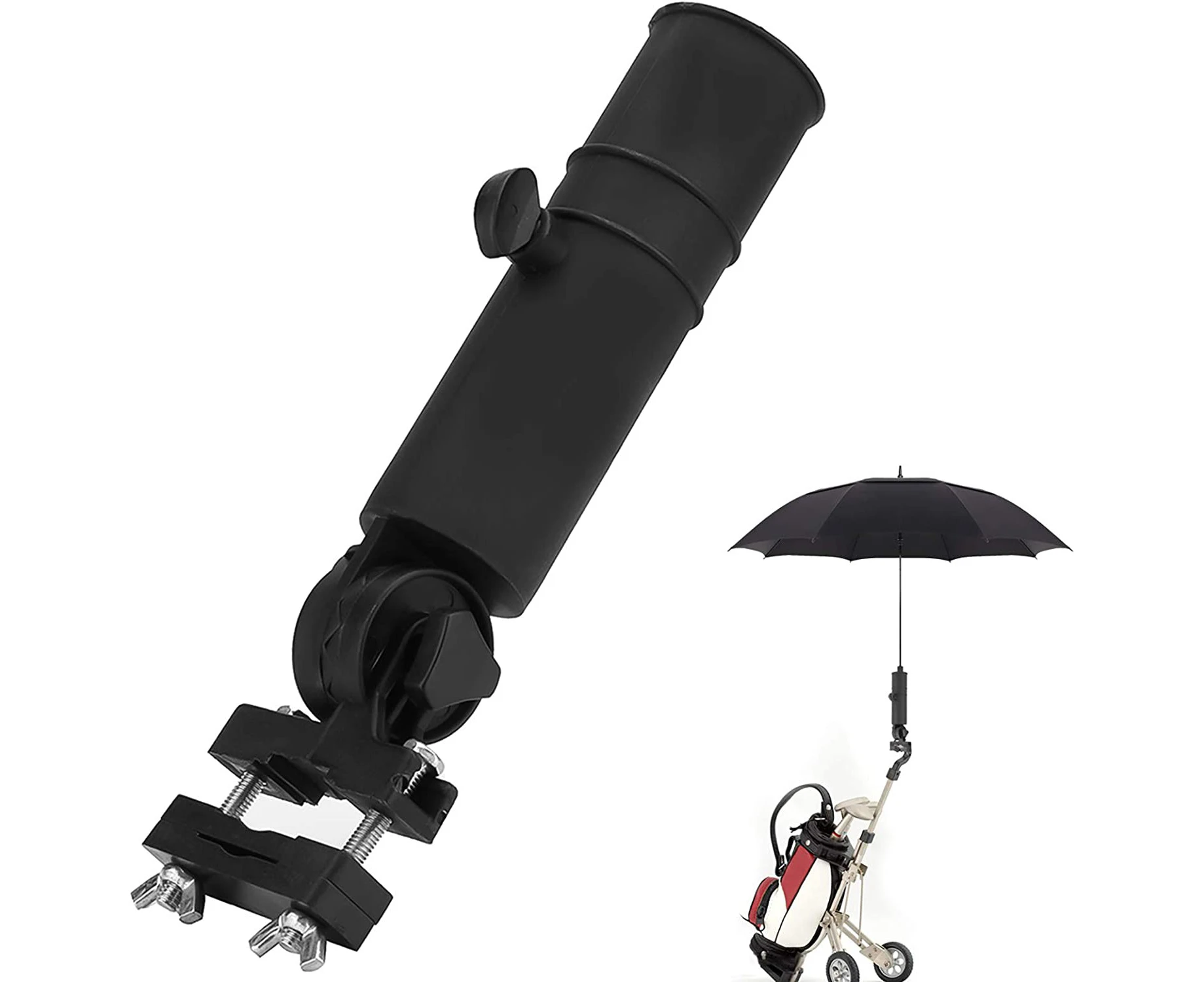 Universal Golf Cart Golf Cart Umbrella Holder For Golf Cart Handles Black