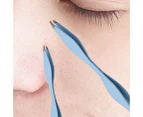 Eyebrow Tweezer Double Ends Multipurpose Small Size Eyelash Curler Stainless Steel Integrated Eyelash Curler Clip for Female - Blue