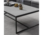 UNHO Large Sintered Stone Marble Table for Living Room 100x60cm - Grey