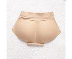 Breathable High waist Padded Butt Enhancer Shaper Hip Up Lady Sexy Panties Seamless Soft Underwear - Natural
