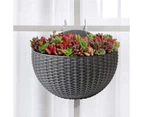 Flower Pot Exquisite Wall-mounted Plastic Wall Hanging Basket Flowerpot for Garden-Silver Gray
