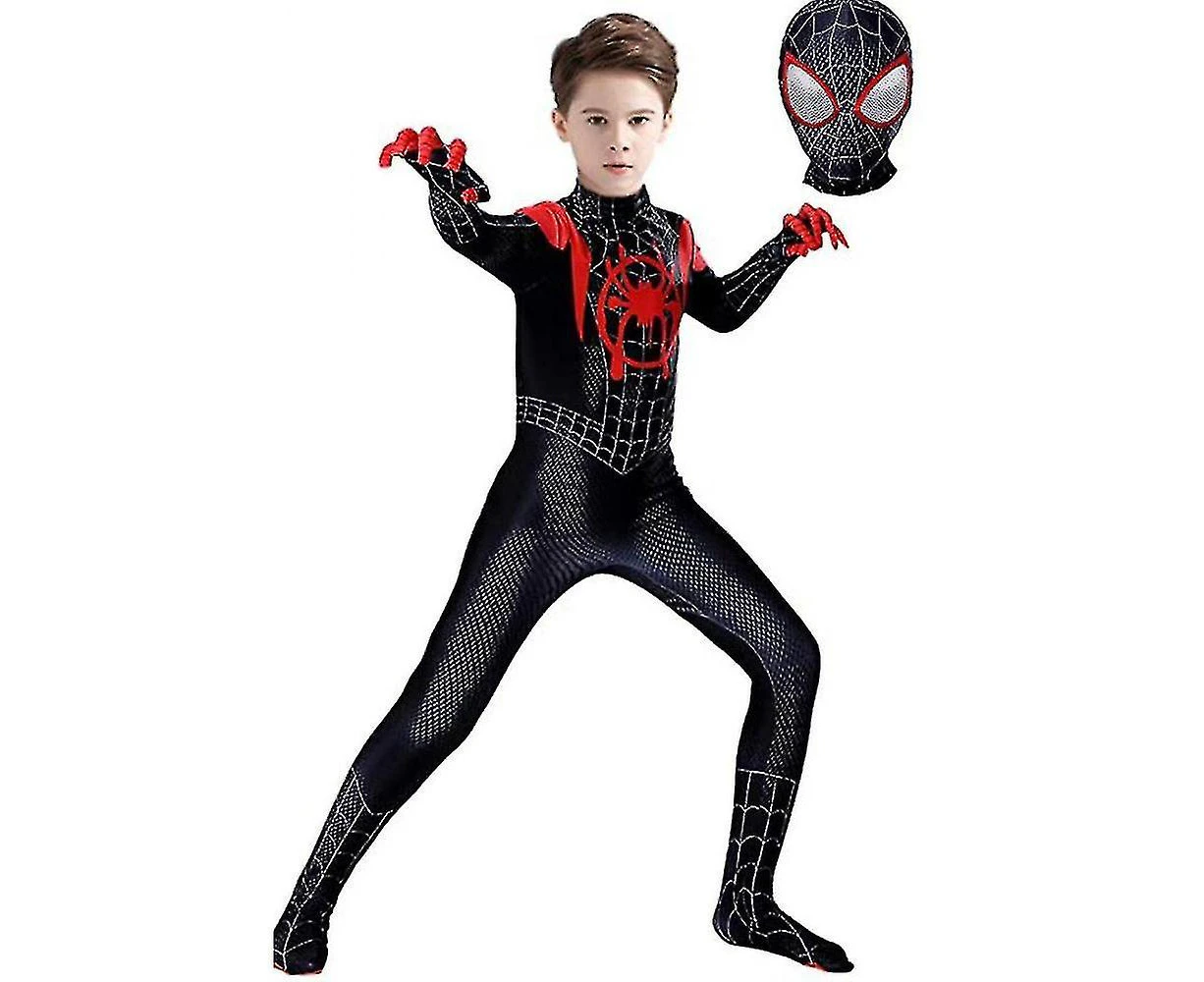 Kids Miles Morales Costume Spiderman Cosplay Jumpsuit Halloween Cosplay Suit