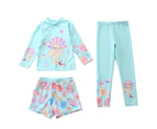 Baby Girls Swimming Set Long Sleeve Swimwear Summer Beach Wear Swimming Costume Outfit Sun Protection Swimsuit for Girls Bathsuit A7
