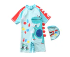 Children's Swimsuit Baby Bathing Suit Boy Kids One Piece Swimming Suit Toddler Boy Swimwear Bodysuit with Cap A1