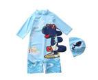 Children's Swimwear With Cap for Boys Cute Pattern Baby Bathing Suit Boy Kids One Piece Swimming Suit Toddler Boy Swimsuits Beach Clothes A2