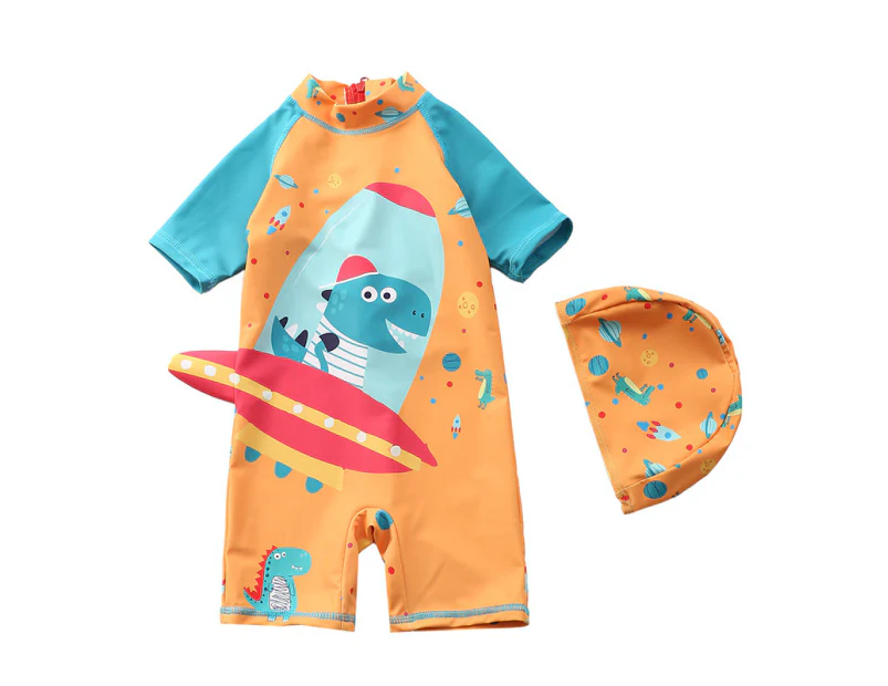 Baby Boy's Swimming Suit Swimwear with Cap for Boys Surfing Suit Toddler Kids Children Beach Wear Bathing Suit A6