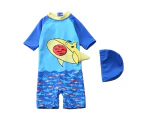 Baby Boy's Swimming Suit Swimwear with Cap for Boys Surfing Suit Toddler Kids Children Beach Wear Bathing Suit A7