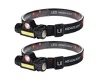 Rechargeable Headlights 2 Pack, Adjustable Angle and Strap Headlights