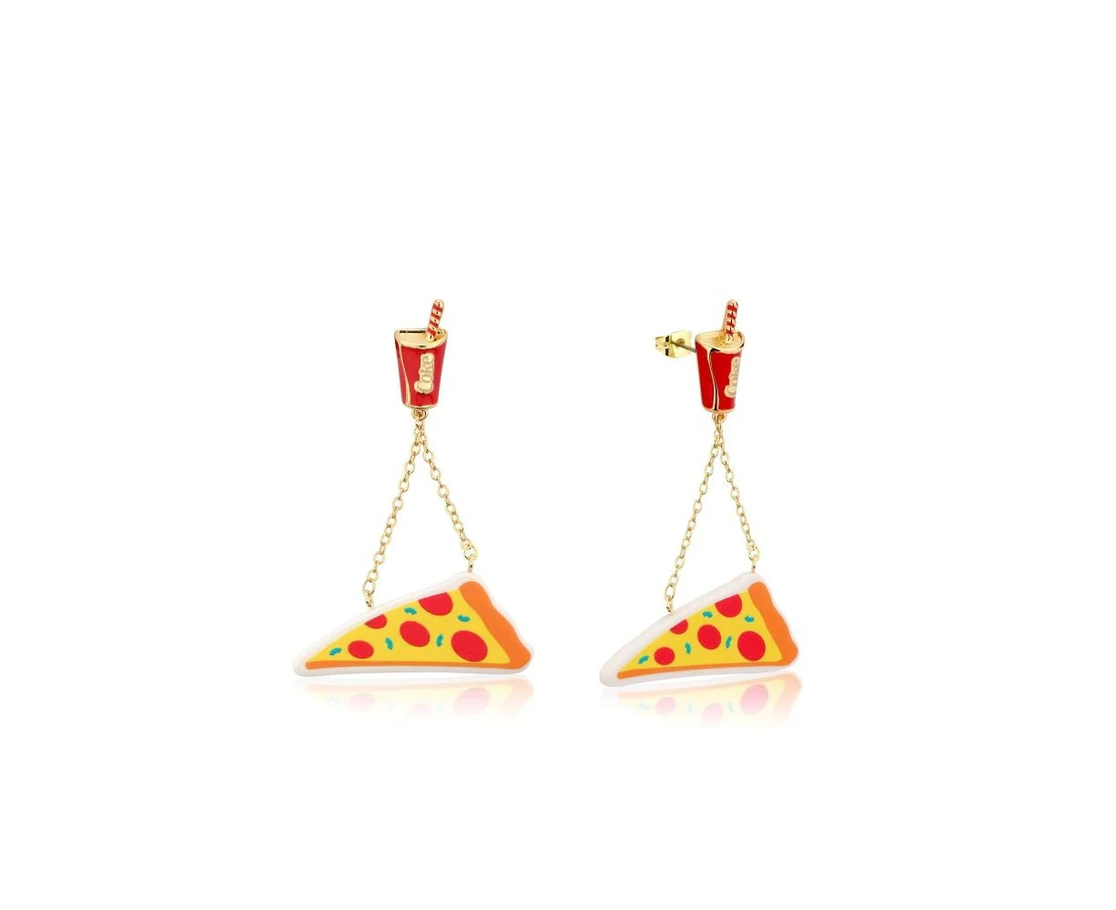 Coca Cola Couture Kingdom - Coke and a Pizza Drop Earrings Yellow Gold - N/A