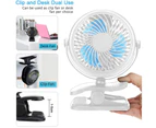 USB Desk Fan, Table Fans, Mini Clip on Fan, Portable Cooling Fan with 3 Speed, USB Powered Stroller Fan, Personal Quiet Electric Fan for Home Office Campi