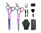 10 PCS Hair Cutting Scissors Set, Professional Haircut Scissors Kit for Barber, Salon, Home color