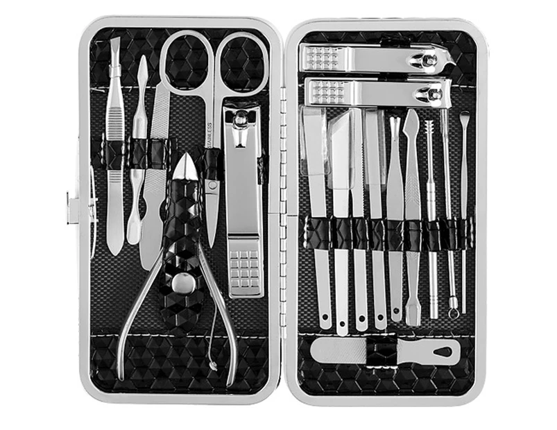 Nail Clippers Set Nail Scissors, 19pcs Stainless Steel Manicure Kit, Nail Clippers Pedicure Kit, Nail Care Tools With Case