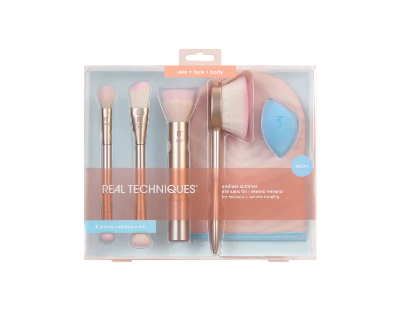 Real Techniques Endless Summer 6 Piece Radiance Brush & Mitt Kit