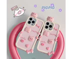 Kawaii Phone Cases Apply to iPhone XR,Cute Cartoon Pink Pig Phone Case Unique Fun Cover Case 3D iPhone XR Case Soft Silicone Shockproof Cover