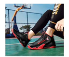 Woosien Breathabl Non-slip Basketball Shoes Wearable Sports Athletic Gym Training Shoes Black Red