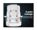 Artiss 8 Point Executive Massage Office Chair Computer Chairs Armrests White