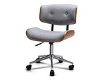 Artiss Executive Wooden Office Chair Fabric Computer Chairs Bentwood Seat Grey