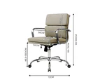 Furb Office Chair Executive Ergonomic Support Mid-Back Fabric Seat Silver Beige