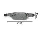 Waist Pack ,Waterproof HandsFree Wallets for Outdoors Workout Dog Walking Traveling Casual Cycling -grey