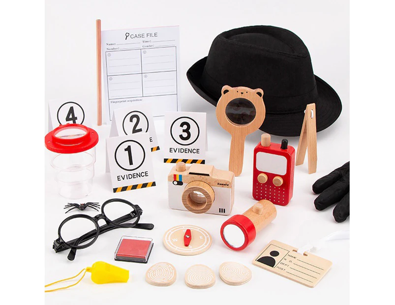 1 Set Kids Toys Thinking Creation Wear-resistant Develop Intelligence Wood Detective Role Play Toy for Children-1 Set