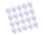 20 Packs 45mm Large Suction Cup PVC Plastic Sucker Pads Without Hooks, Clear,White