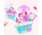 Display Mold Durable Storage Lovely Kid Ice Cream Cart Play Set for Kindergarten-Random Color