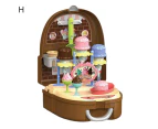 Children Simulation Kitchen Tableware Makeup Cashier Tool Set Backpack Box Toys-H