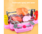 Barbeque Grill Toys Hand-eye Coordination Practical Ability Smooth Surface Chef Barbecue BBQ Cooking Toy for Girls-Pink