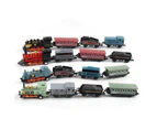 4Pcs Retro Mini Simulated Steam Train Set Pull Back Model Kids Children Toy Gift-Red