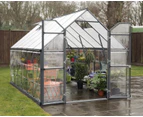 Maze Walk in Polycarbonate Greenhouse Grey Frame 8ft x 12ft