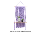 Tapestry Storage Shelf Heart Shape High Durability Wood Plant Pot Basket Hanger Holder for Home-Purple