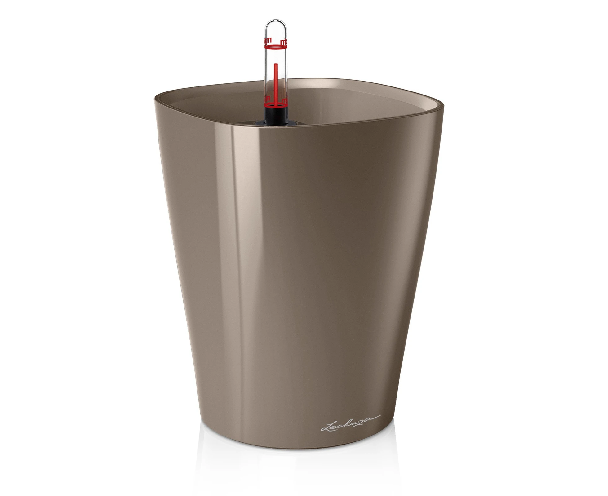 LECHUZA MINI DELTINI PLANTER POT (HIGH GLOSS TAUPE)