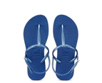 Soft Comfort Flat Slides Fur Slipper for Women Flip Flops Casual Indoor Outdoor Non Slip Women's Beach Sandals Summer Flipflops for Girls A6 - Blue